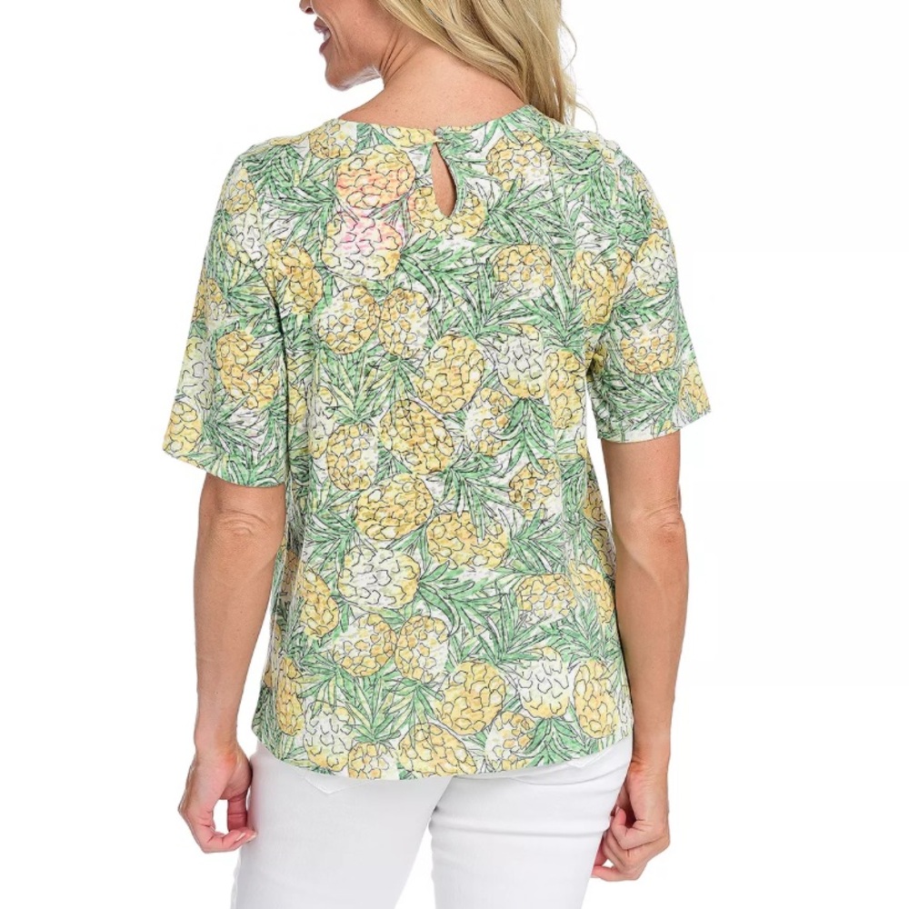 Women’s Christopher & Banks Pineapple Top - Picture 2 of 7
